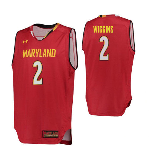 Maryland Terrapins Aaron Wiggins College Basketball Jersey Red | Stitched Jersey RTJS 3182