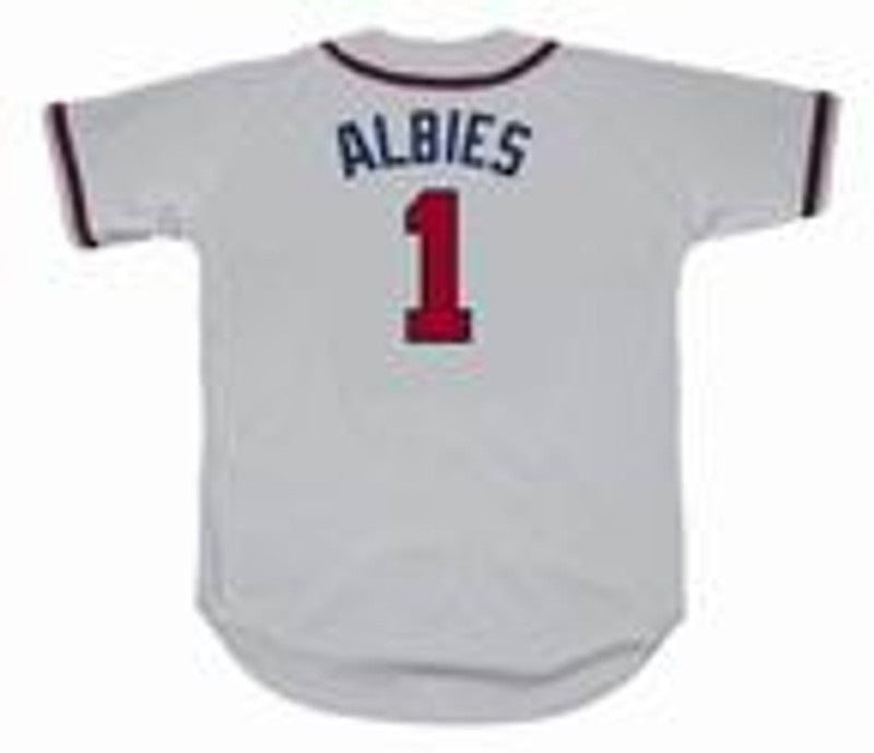 Atlanta Braves Ozzie Albies MLB jersey front view