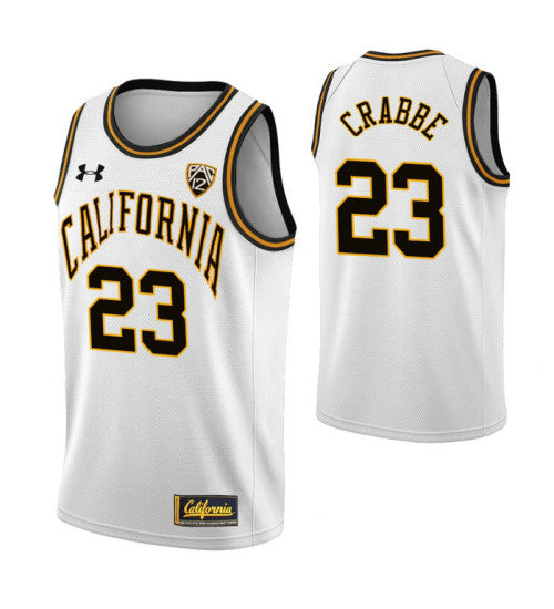 California Golden Bears 23 Allen Crabbe White College Basketball Jersey stitched basketball jersey for game day fanwear