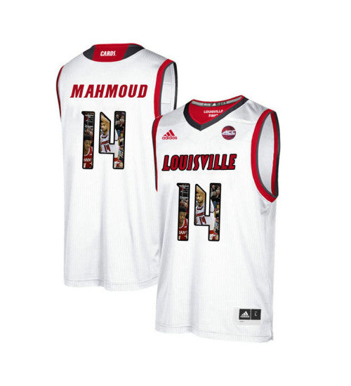 Louisville Cardinals 14 Anas Mahmoud College Basketball Jersey White stitched retro jersey