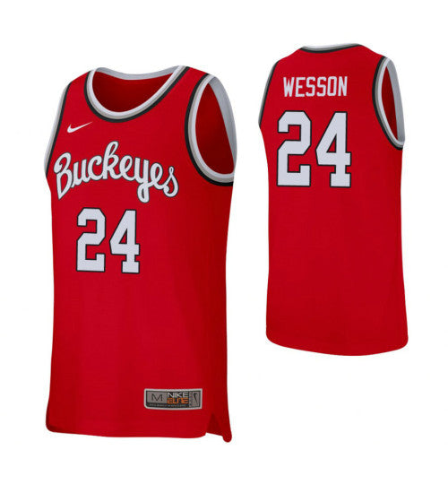 Andre Wesson College Basketball Jersey Scarlet Ohio State Buckeyes stitched basketball jersey for game day fanwear