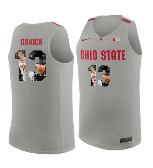 Ohio State Buckeyes #13 Andrew Dakich College Basketball Jersey Gray 9755 stitched college jersey