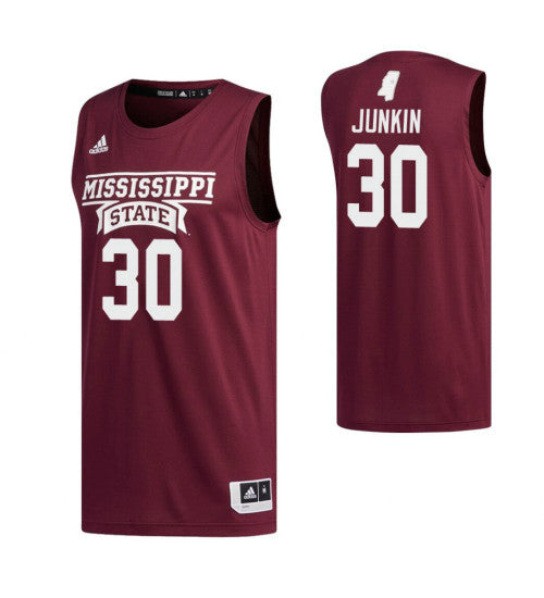 Mississippi State Bulldogs #30 Andrew Junkin College Basketball Jersey Maroon 9204 stitched college jersey
