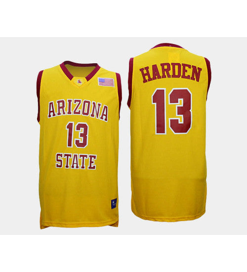 Arizona State Sun Devils 13 James Harden Gold Alternate College Basketball Jersey stitched basketball jersey for game day