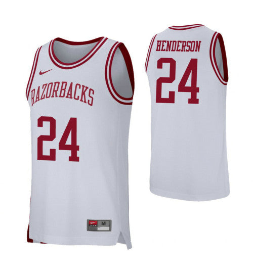 Arkansas Razorbacks 24 Ethan Henderson White College Basketball Jersey | Stitched Jersey RTJS 5456