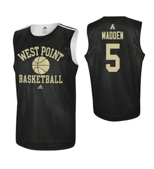Army Black Knights 5 Mark Madden Practice College Basketball Jersey Black stitched basketball jersey for game day fanwear