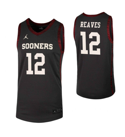 Austin Reaves College Basketball Jersey Anthracite Oklahoma Sooners | Stitched Jersey RTJS 5389