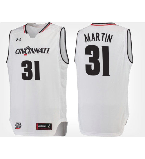 Cincinnati Bearcats 31 Sam Martin White Road College Basketball Jersey stitched basketball jersey for game day fanwear