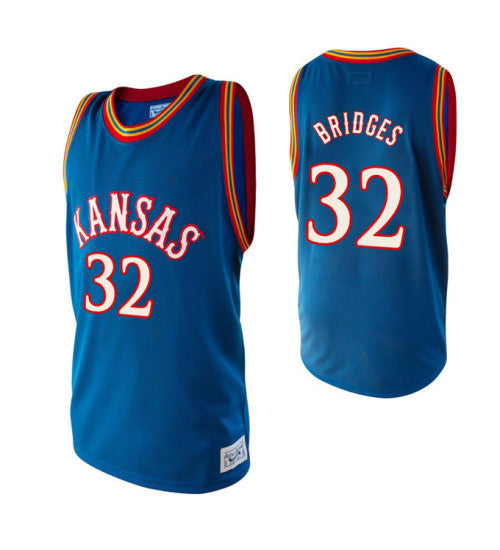 Kansas Jayhawks 32 Bill Bridges Alumni College Basketball Jersey Royal | Stitched Jersey RTJS 3733