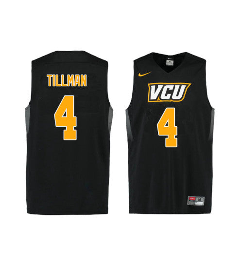 Vcu Rams Justin Tillman #4 Black stitched throwback college basketball jersey