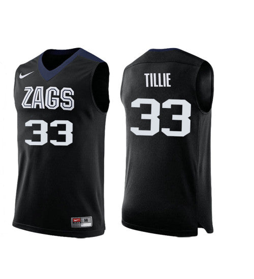 Gonzaga Bulldogs 33 Killian Tillie College Basketball Jersey Black 1540 stitched retro jersey