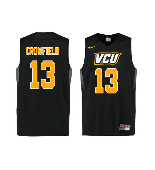 Vcu Rams 13 Malik Crowfield College Basketball Jersey Black | Stitched Jersey RTJS 6377