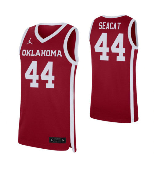 Blake Seacat College Basketball Jersey Crimson Oklahoma Sooners | Stitched Jersey RTJS 5356