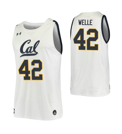 California Golden Bears 42 Blake Welle White College Basketball Jersey stitched basketball jersey for game day fanwear