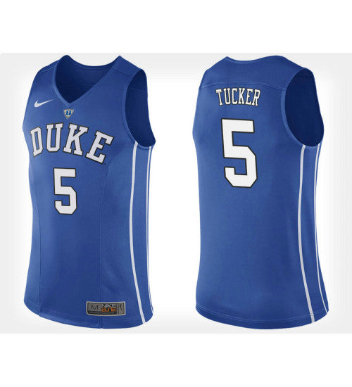 Duke Blue Devils 5 Jordan Tucker Blue Home College Basketball Jersey stitched retro jersey