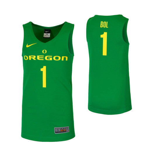 Oregon Ducks Bol Bol College Basketball Jersey Green stitched college jersey