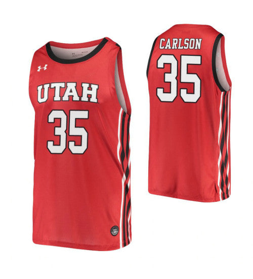 En Carlson College Basketball Jersey Red Utah Utes stitched basketball jersey for game day fanwear