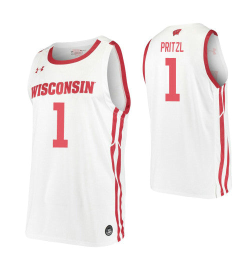 Brevin Pritzl College Basketball Jersey White Wisconsin Badgers | Stitched Jersey RTJS 5331