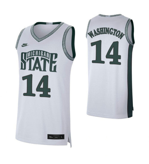 Michigan State Spartans #14 Brock Washington Retro Limited College Basketball Jersey White stitched college jersey