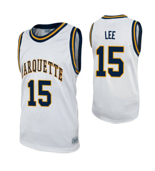 Marquette Golden Eagles 15 Butch Lee White College Basketball Jersey | Stitched Jersey RTJS 3262