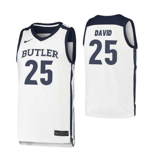 Butler Bulldogs 25 Christian David White College Basketball Jersey stitched basketball jersey for game day fanwear