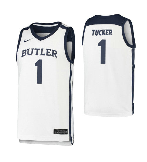 Butler Bulldogs Jordan Tucker College Basketball Jersey White stitched basketball jersey for game day fanwear