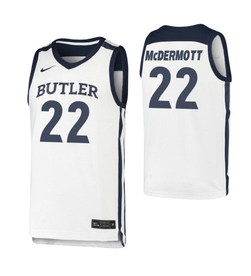Butler Bulldogs 22 Sean Mcdermott White College Basketball Jersey | Stitched Jersey RTJS 5307