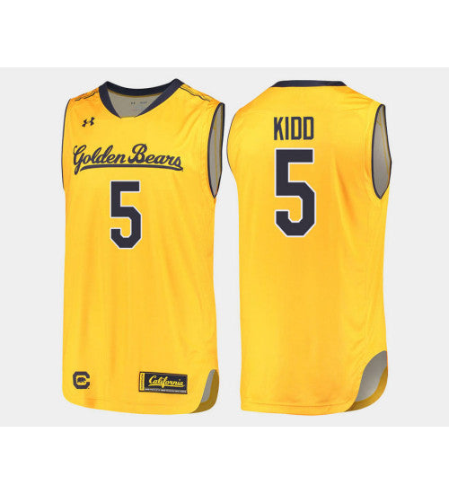 California Golden Bears 5 Jason Kidd Gold Alternate College Basketball Jersey | Stitched Jersey RTJS 5169
