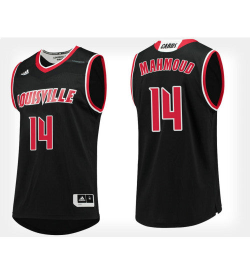 Louisville Cardinals 14 Anas Mahmoud Black Alternate College Basketball Jersey stitched retro jersey