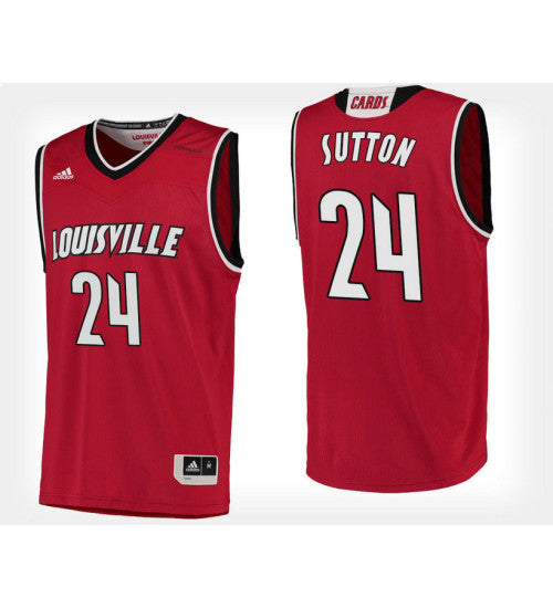 Louisville Cardinals 24 Dwayne Sutton Red Home College Basketball Jersey | Stitched Jersey RTJS 3463