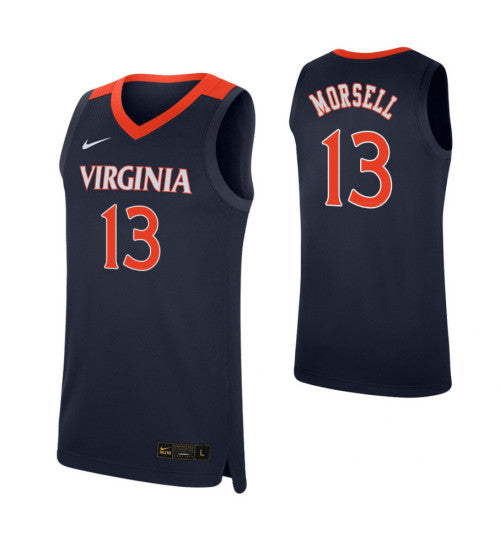 Casey Morsell College Basketball Jersey Navy Virginia Cavaliers stitched basketball jersey for game day fanwear