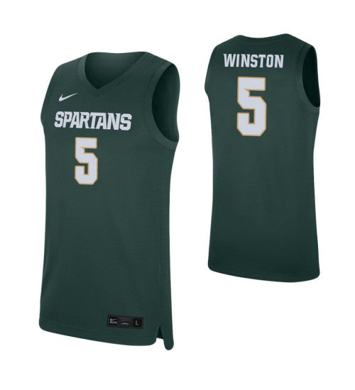 Michigan State Spartans #5 Cassius Winston Green College Basketball Jersey 8843 stitched college jersey