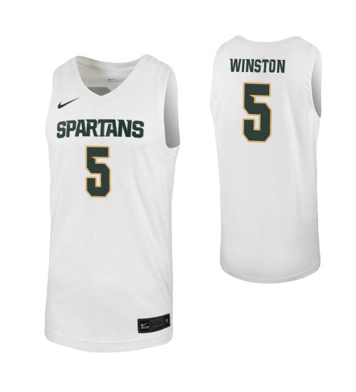 Cassius Winston College Basketball Jersey White Michigan State Spartans stitched basketball jersey for game day fanwear