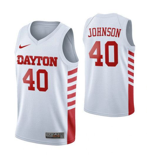 Dayton Flyers 40 Chase Johnson College Basketball Jersey White | Stitched Jersey RTJS 4873