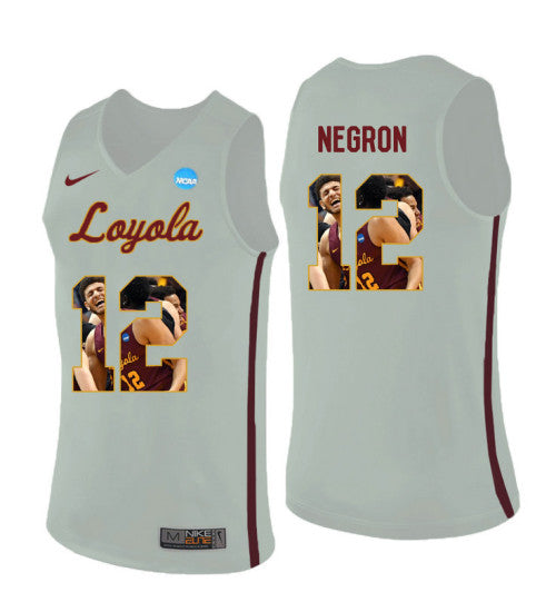 Loyola Chi Ramblers 12 Christian Negron College Basketball Jersey White | Stitched Jersey RTJS 3412