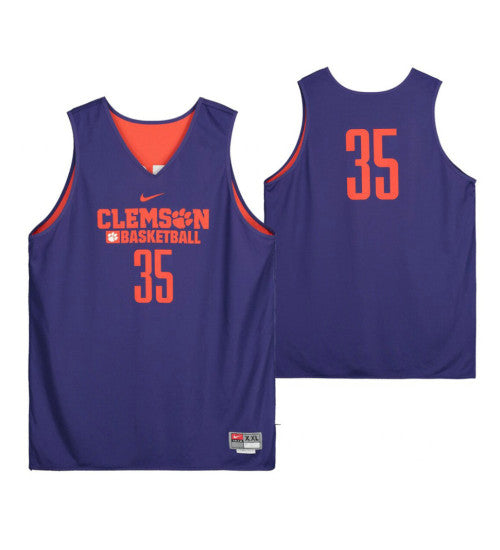 Clemson Tigers Purple Team Issued 35 College Basketball Jersey From The Basketball Program stitched basketball jersey for