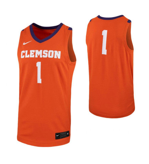 Clemson Tigers 1 College Basketball Jersey Orange | Stitched Jersey RTJS 5081