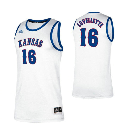 Kansas Jayhawks 16 Clyde Lovellette White College Basketball Jersey stitched retro jersey