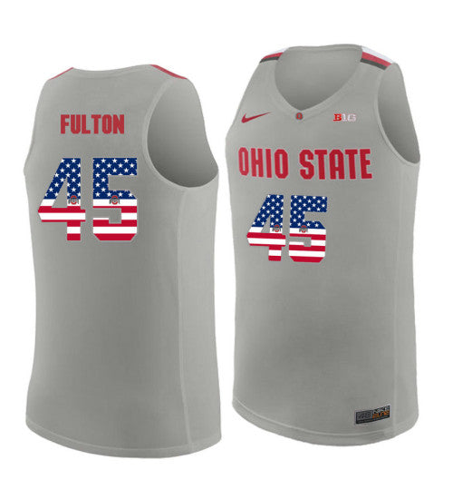 Ohio State Buckeyes 45 Connor Fulton College Basketball Jersey Gray | Stitched Jersey RTJS 7689