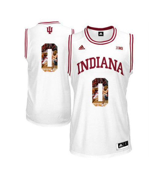 Indiana Hoosiers 0 Curtis Jones College Basketball Jersey White 1692 stitched retro jersey