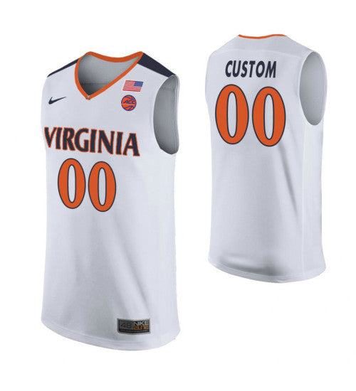 Virginia Cavaliers Custom College Basketball Jersey White | Stitched Jersey RTJS 6197