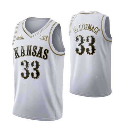 Kansas Jayhawks 33 David Mccormack White College Basketball Jersey stitched retro jersey