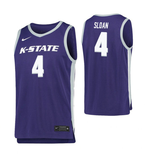 David Sloan College Basketball Jersey Purple Kansas State Wildcats | Stitched Jersey RTJS 4965