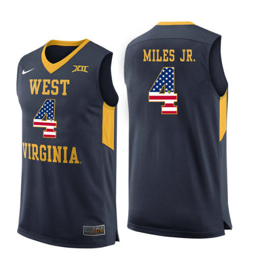 West Virginia Mountaineers 4 Daxter Miles Jr College Basketball Jersey Navy 5742 | Stitched Jersey RTJS 6006