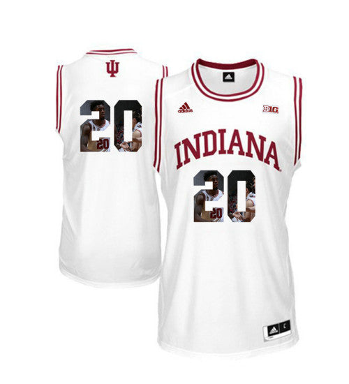 Indiana Hoosiers 20 Deron Davis College Basketball Jersey White 1741 stitched retro jersey