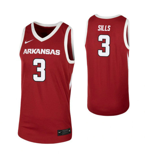 Desi Sills College Basketball Jersey Cardinal Arkansas Razorbacks | Stitched Jersey RTJS 4867