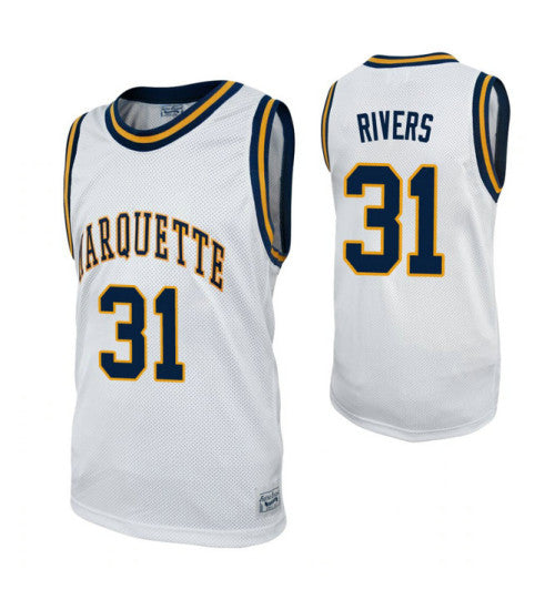Marquette Golden Eagles 31 Doc Rivers Alumni College Basketball Jersey White | Stitched Jersey RTJS 9097