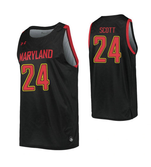 Maryland Terrapins 24 Donta Scott Black College Basketball Jersey | Stitched Jersey RTJS 3209