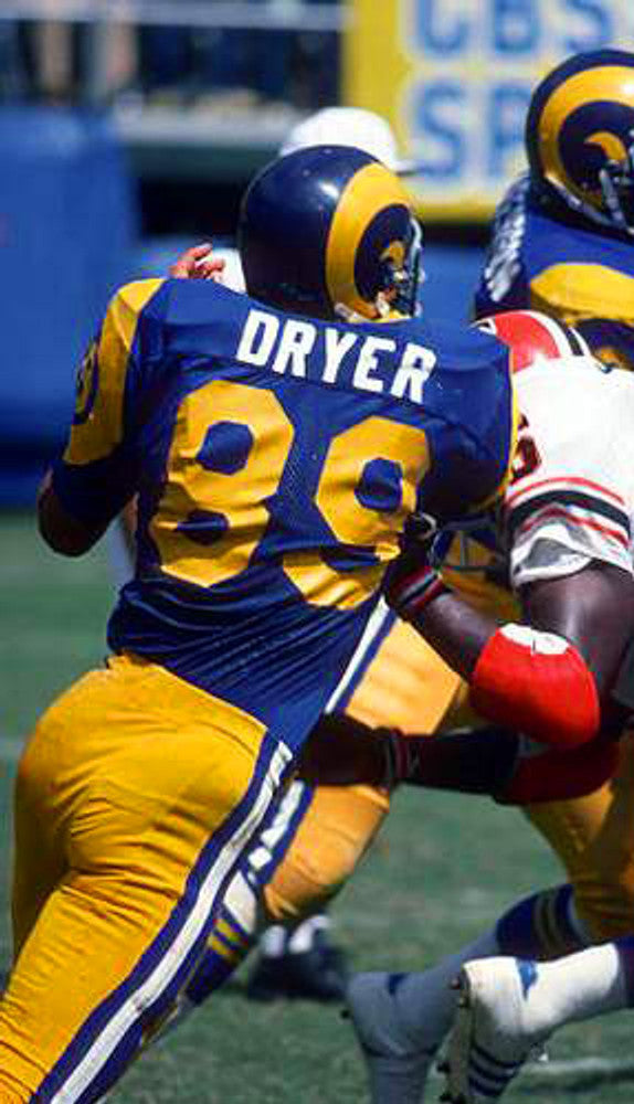 Los Angeles Rams Fred Dryer NFL jersey front view