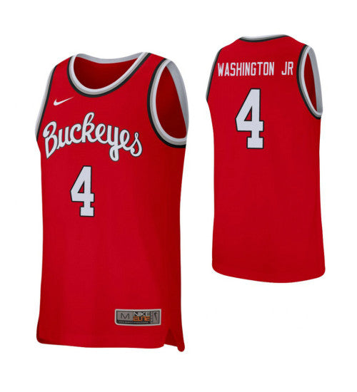 Ohio State Buckeyes #4 Duane Washington Jr Scarlet College Basketball Jersey stitched college jersey